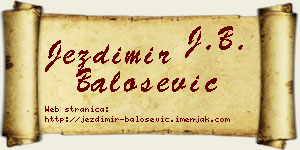 Jezdimir Balošević vizit kartica